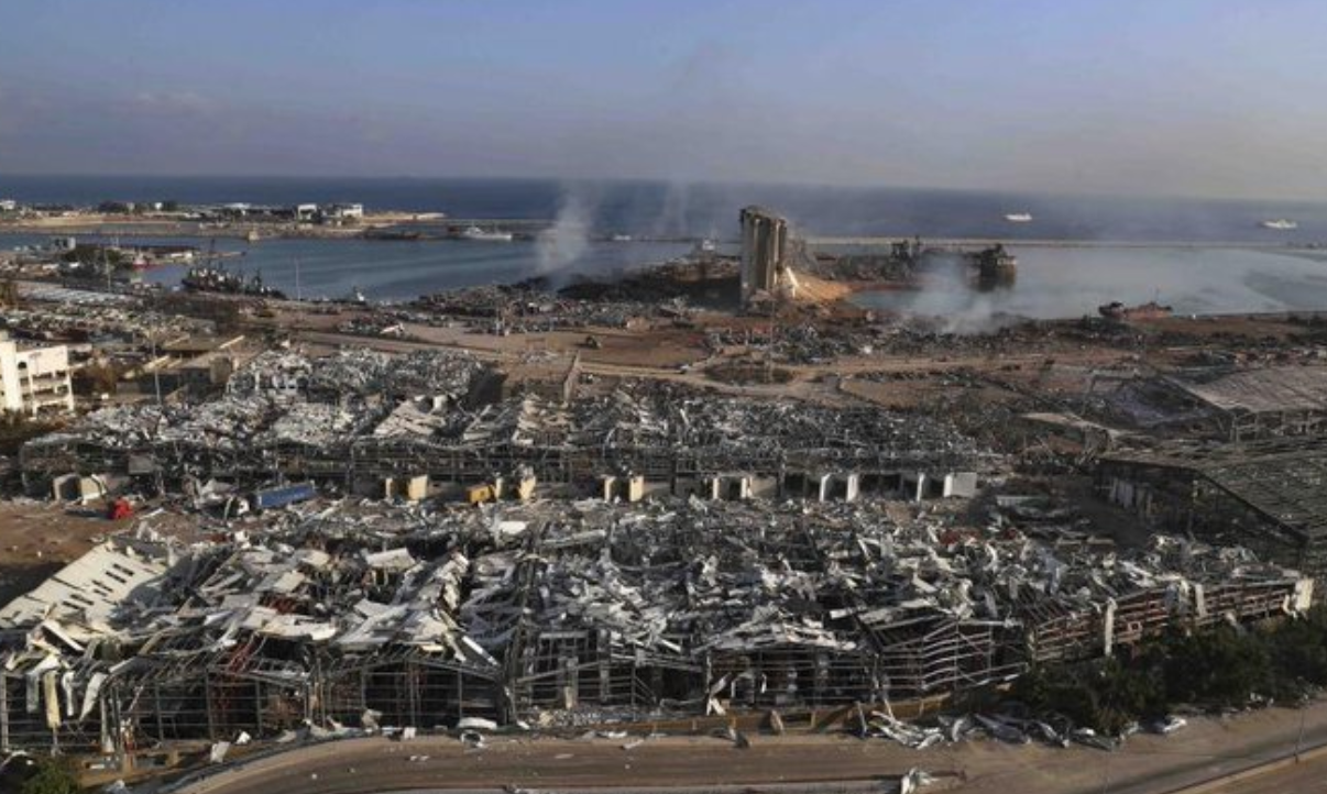 Image showing the aftermath of the explosion at the Port of Beirut in August 2020